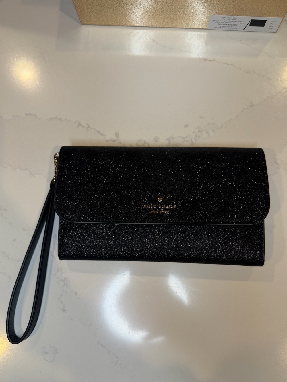 kate spade New York Glimmer Wristlet Wallet with Removable Strap - Black